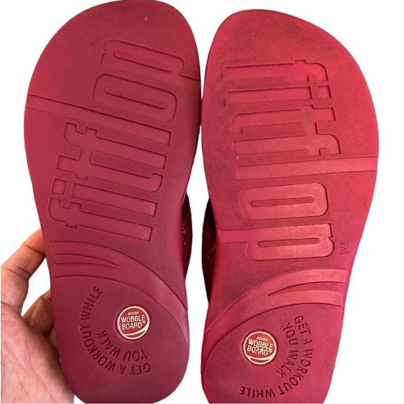 Fitflop Pink and Cream Sandals - Picture 7 of 7